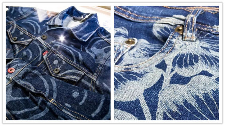 服裝服飾激光燒花機雕刻布料深淺不一顏色，具有層次感